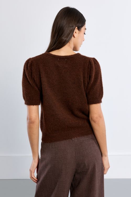 Pull manches courtes, nœud en sequin