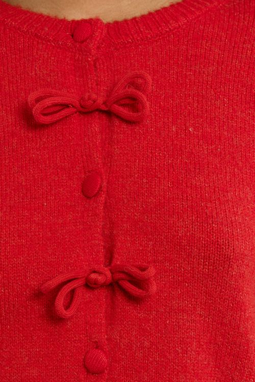 Cardigan uni, à nœuds