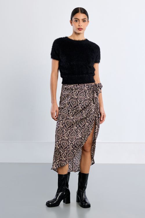 Pull manches courtes, duveteux
