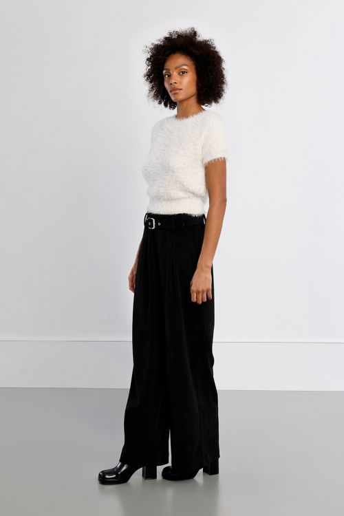 Pull manches courtes, duveteux