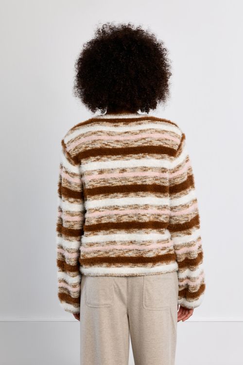Pull rayé, duveteux