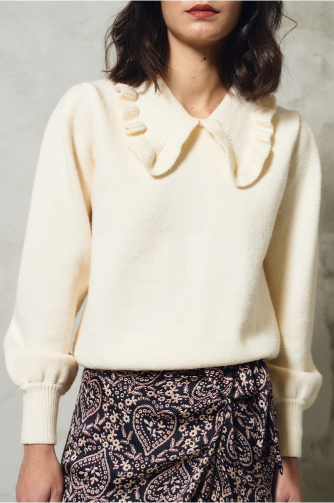 Jersey de manga larga con cuello solapa