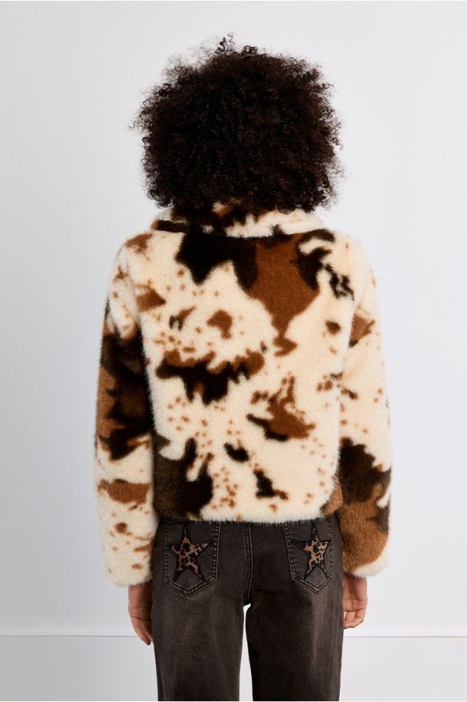 Chaqueta de peluche con estampado