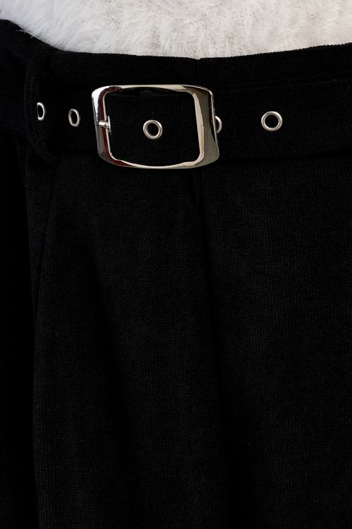Pantalon taille haute à pinces, velours côtelé