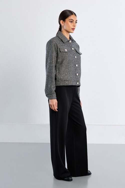 Tweed jacket, rhinestone