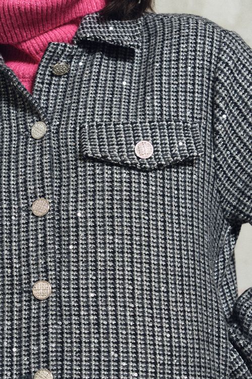 Chaqueta de manga larga en tejido tweed