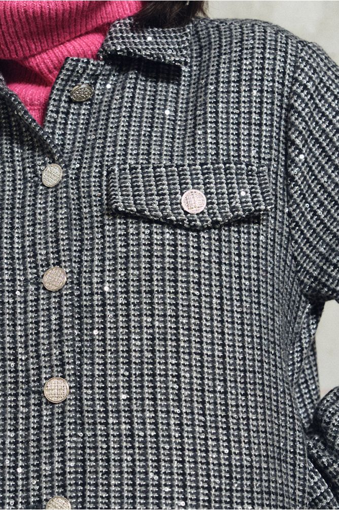 Veste en tweed, à strass