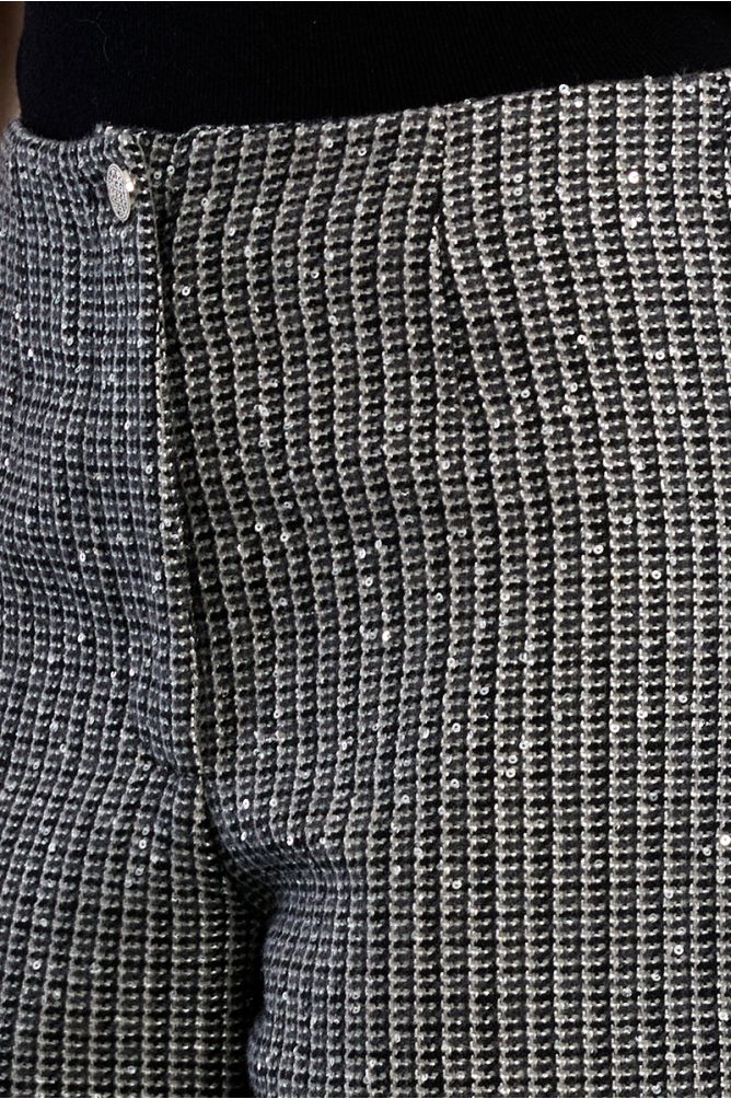 Tweed Bermuda shorts, with rhinestones