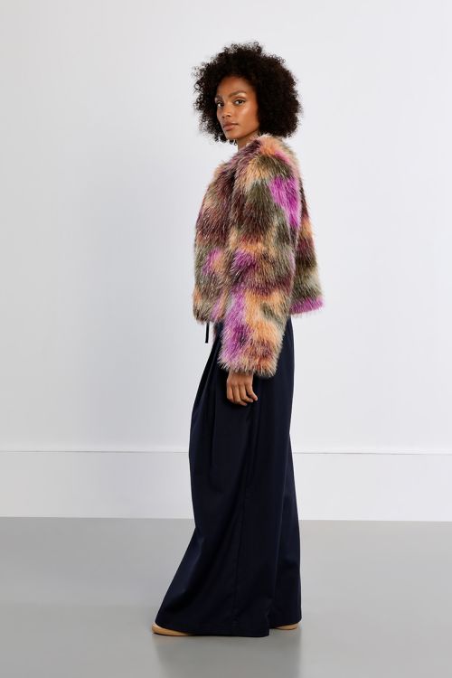 Giacca in ecopelliccia multicolore - Lili Sidonio
