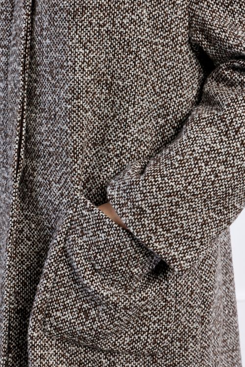 Grey midi coat, mottled