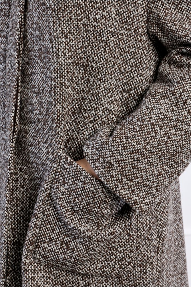 Manteau midi gris, chiné