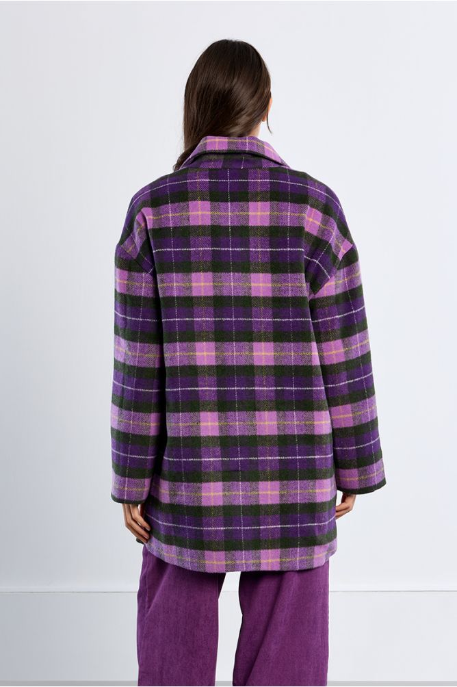 Midi coat, checked