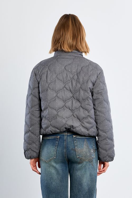 Quilted jacket, with rhinestones