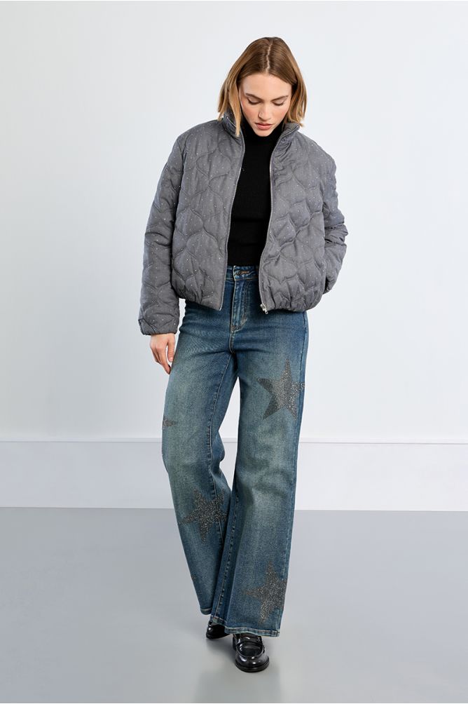Giacca trapuntata con strass - Lili Sidonio