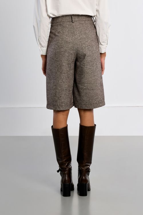 Bermuda en tweed, taille haute