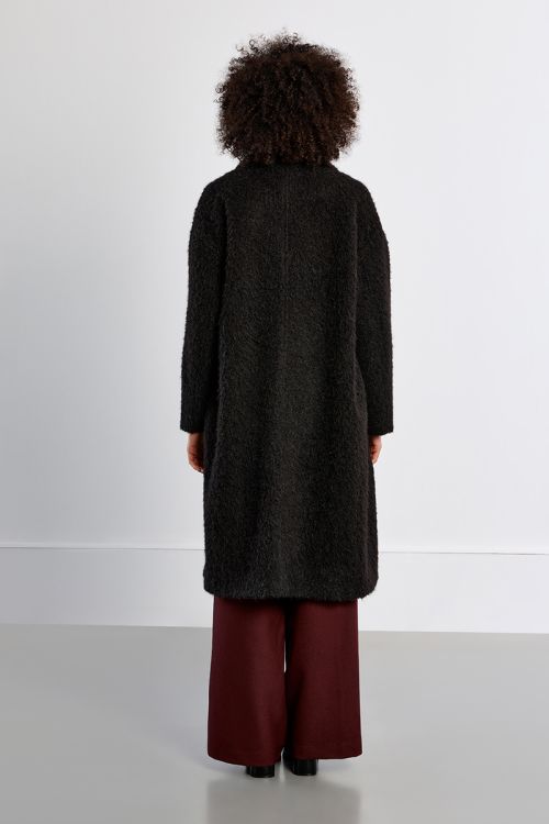 Maxi coat, in terry knit