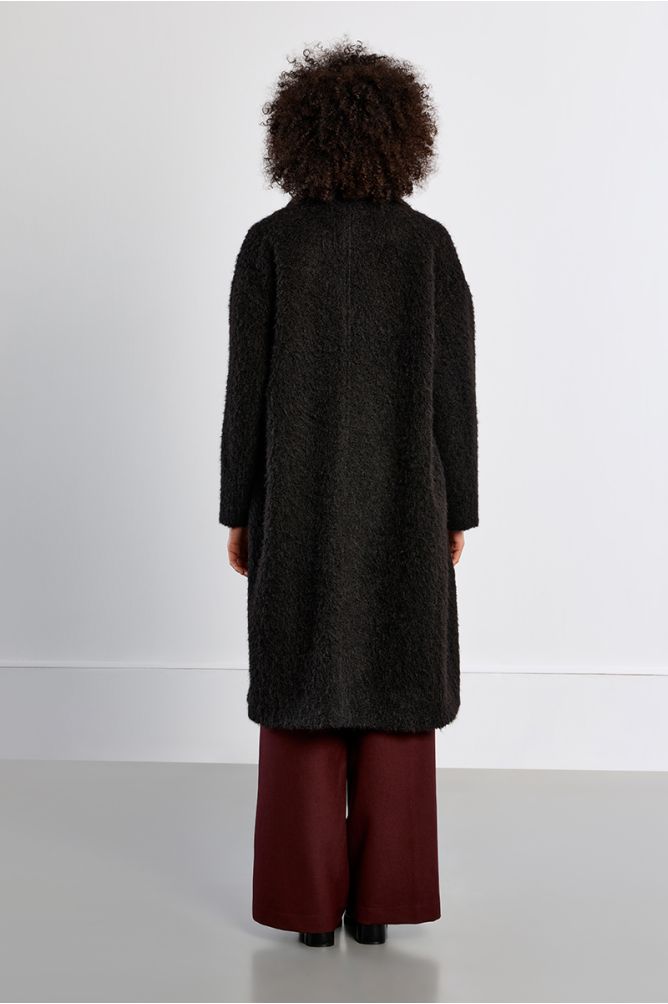 Manteau maxi, en maille bouclette