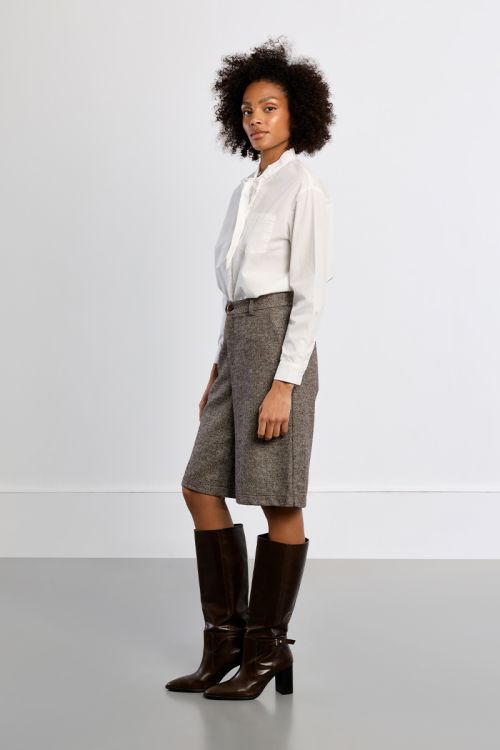 Bermuda recta en tejido tweed