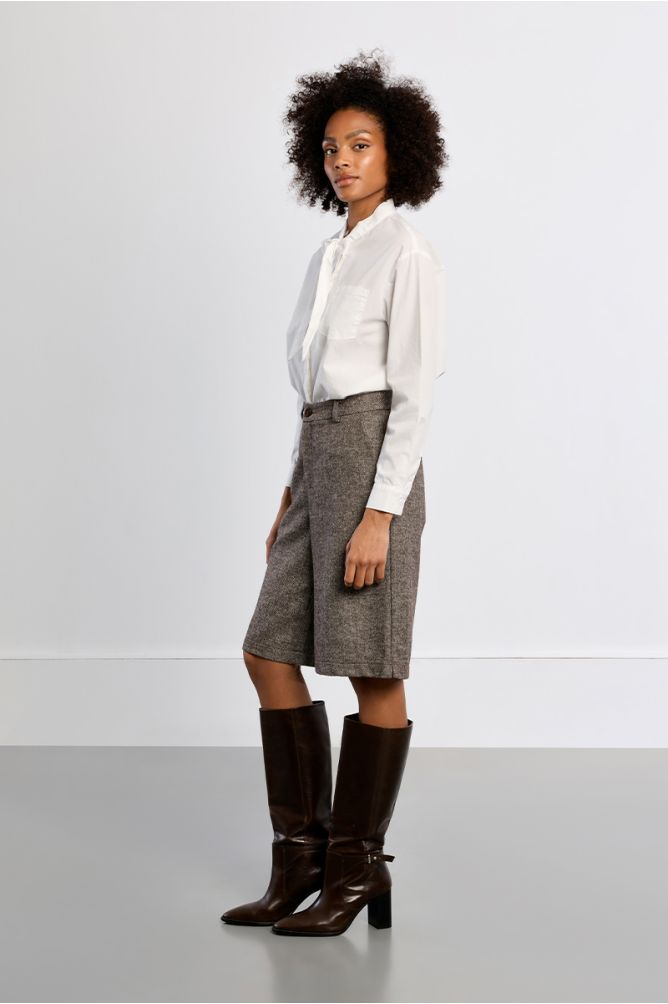 Bermuda en tweed, taille haute