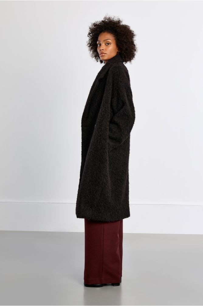 Maxi coat, in terry knit