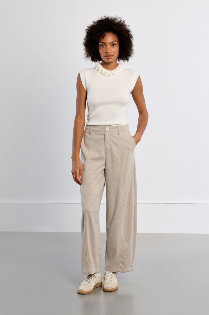 Pantalon barrel, taille haute