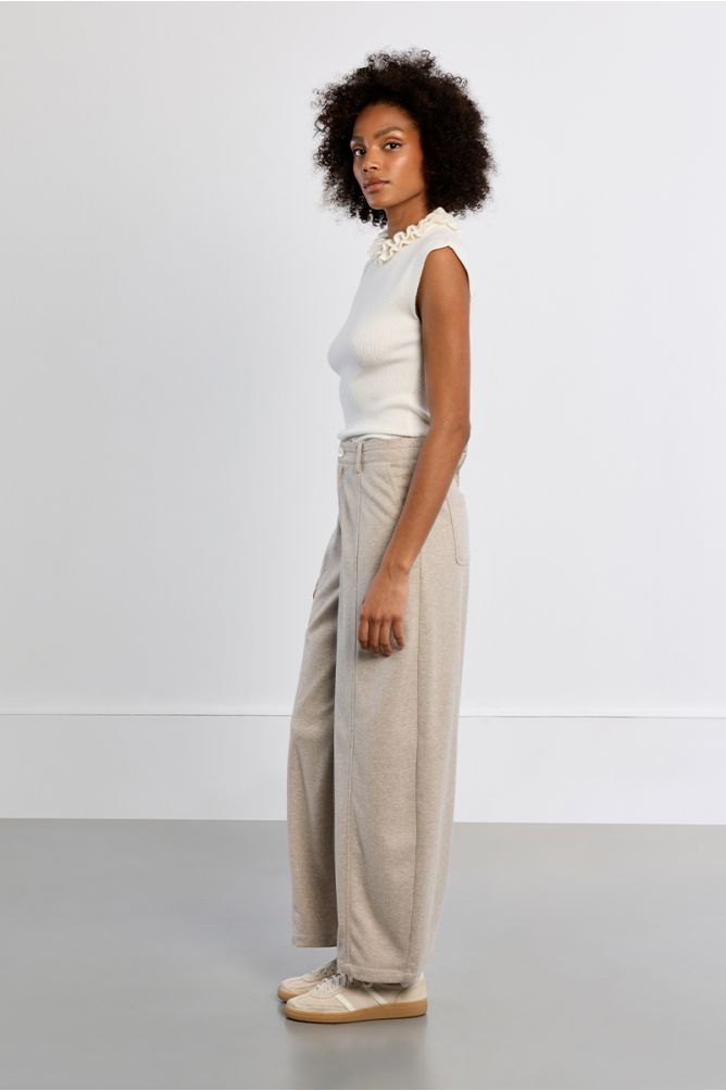 Pantalon barrel, taille haute