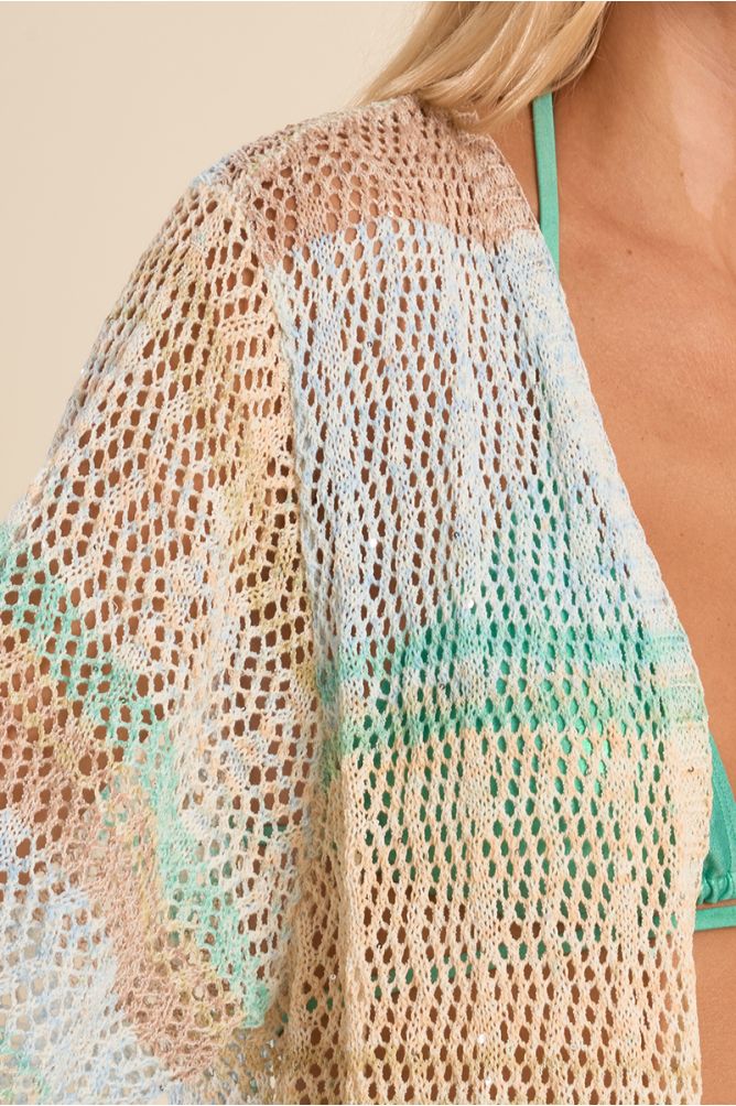 Wide openwork cardigan