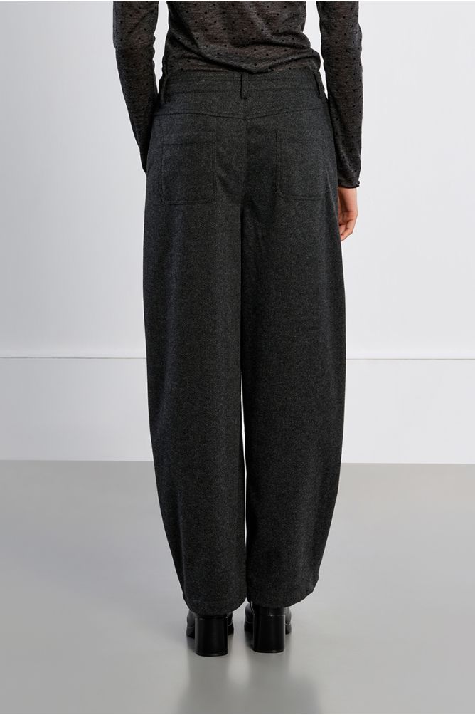 Pantalon barrel, taille haute