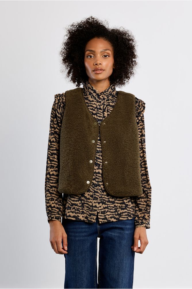Veste sans manches, imitation mouton