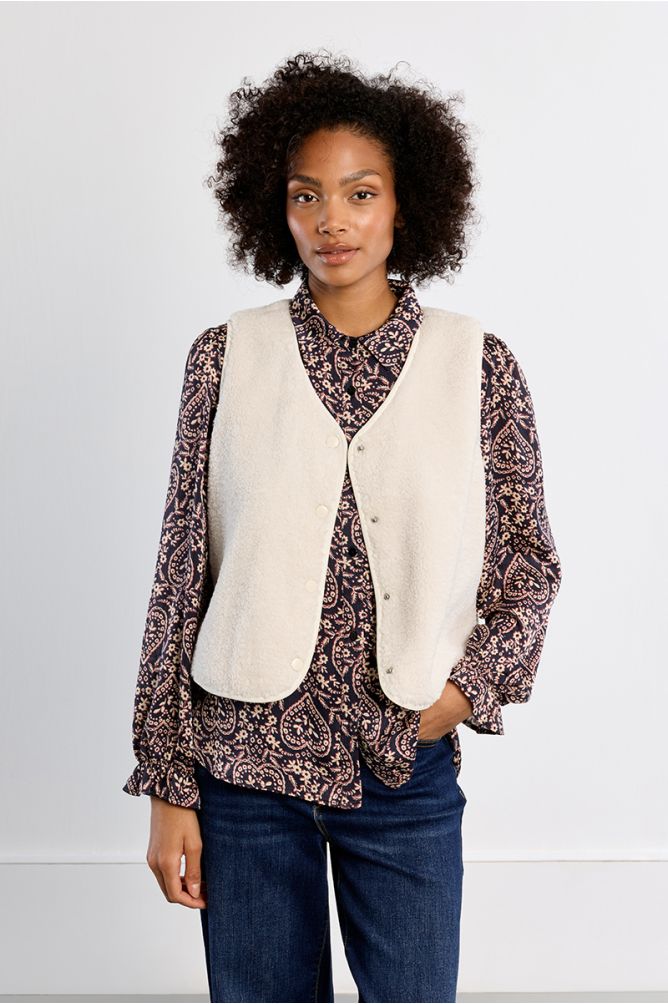 Sleeveless jacket, imitation sheepskin