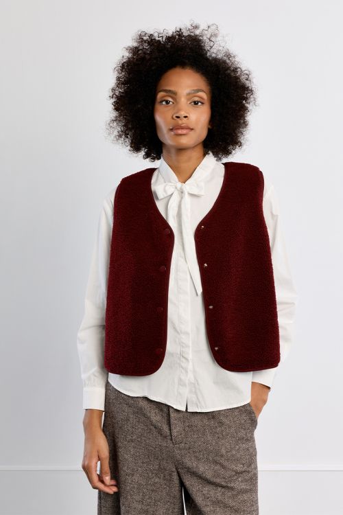 Sleeveless jacket, imitation sheepskin
