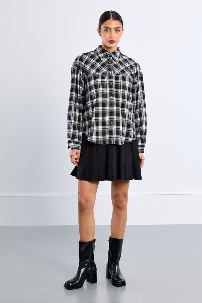 Oversized plaid shirt