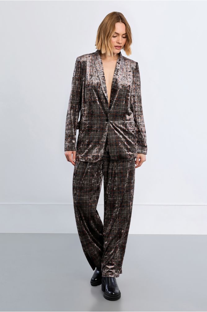 Velvet blazer, checked