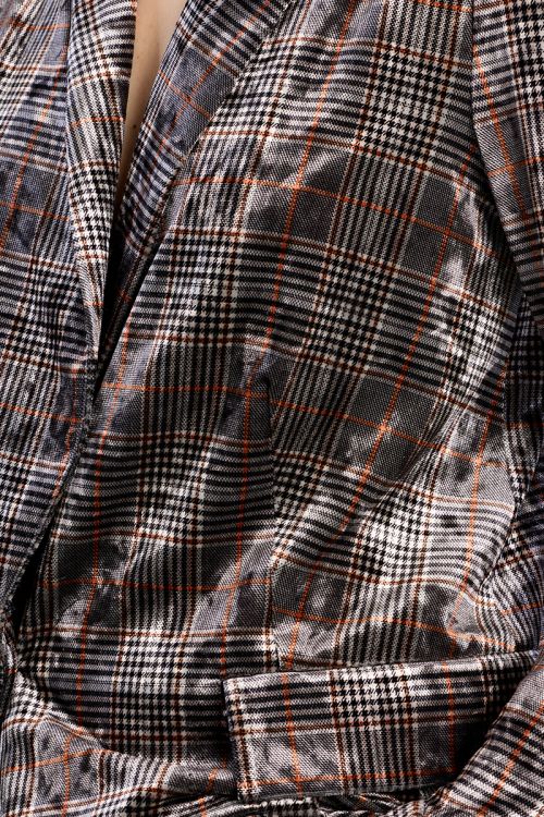 Blazer en velours, à carreaux