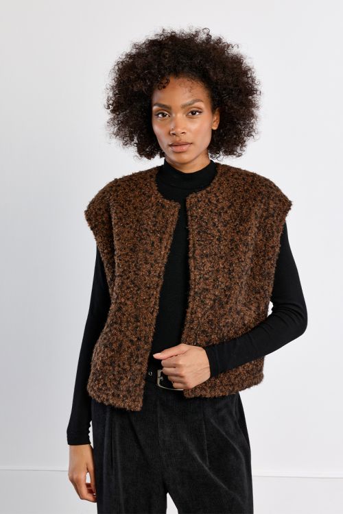 Oversized terry knit vest
