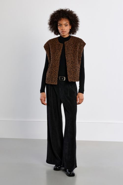 Oversized terry knit vest