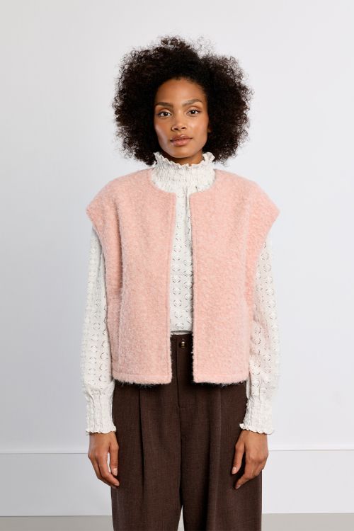 Oversized terry knit vest