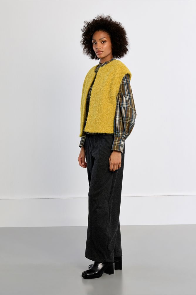 Oversized terry knit vest