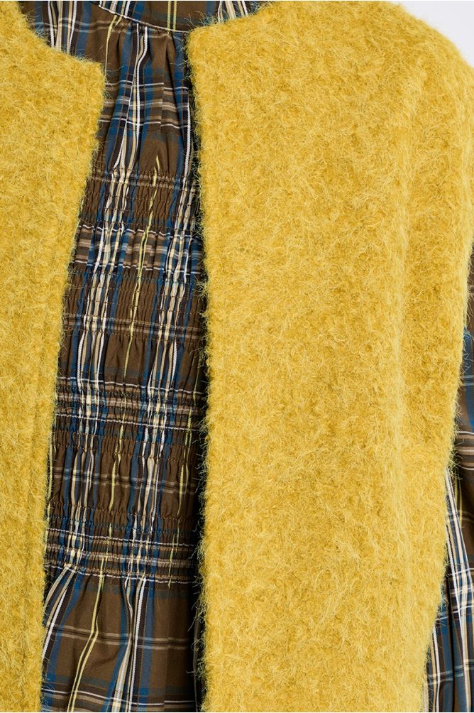 Oversized terry knit vest