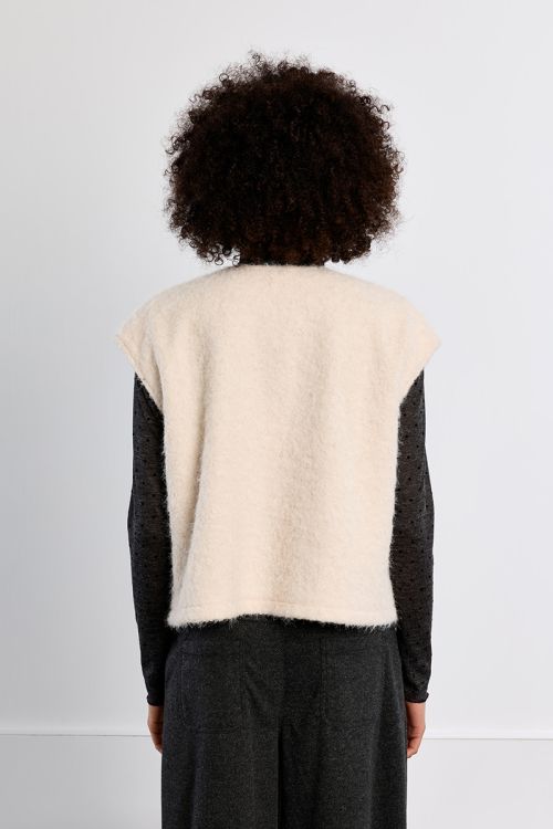 Oversized terry knit vest