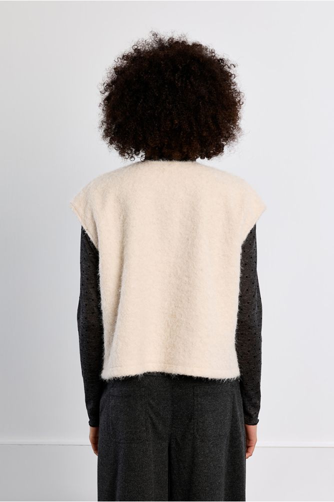 Oversized terry knit vest