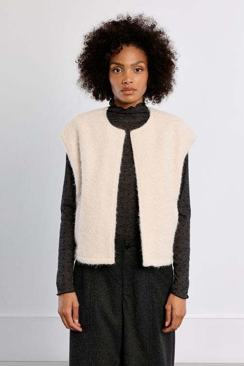 Oversized terry knit vest