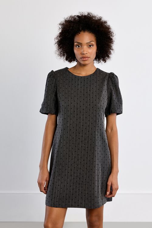 Robe mini rayée, à cœurs