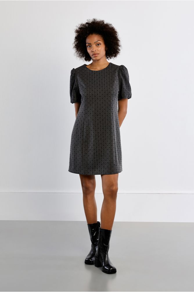 Robe mini rayée, à cœurs