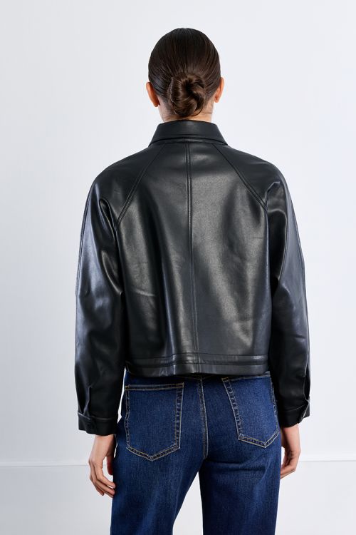 Oversized faux leather jacket