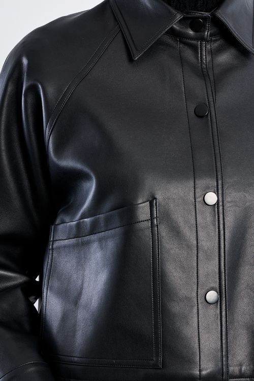 Oversized faux leather jacket