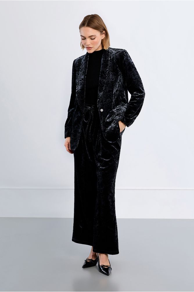 Velvet trousers, with flowers