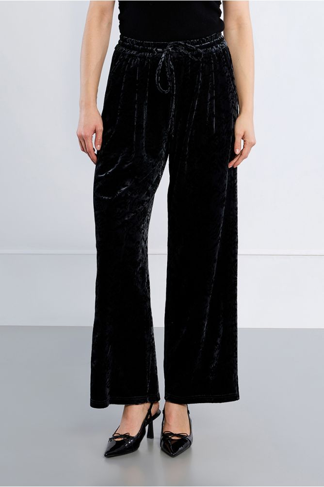 Pantalon en velours, à fleurs