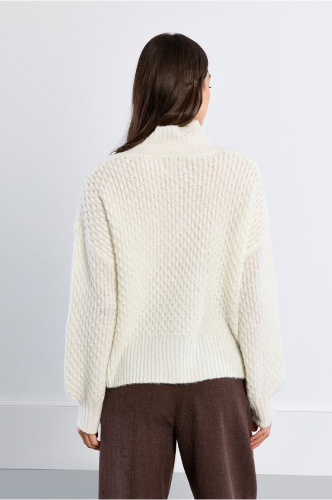 Pull col coulé, uni