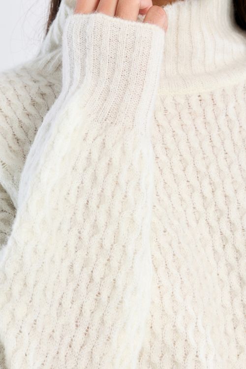 Pull col coulé, uni